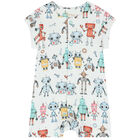 Baby Boys White Robots Romper, 1, hi-res